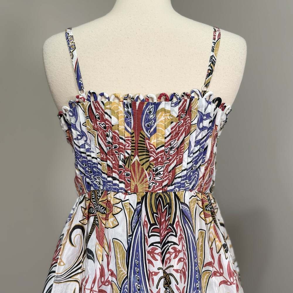 FARM Rio Boho Glam Loop Trim Asymmetrical Maxi Dress Resort Cottagecore - Picture 11 of 11
